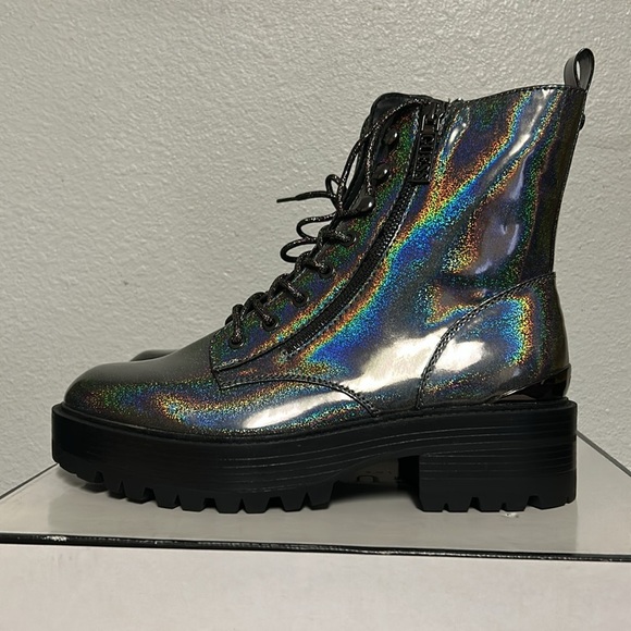 GUESS Fearne Combat Boot in Red - Picture 3 of 6